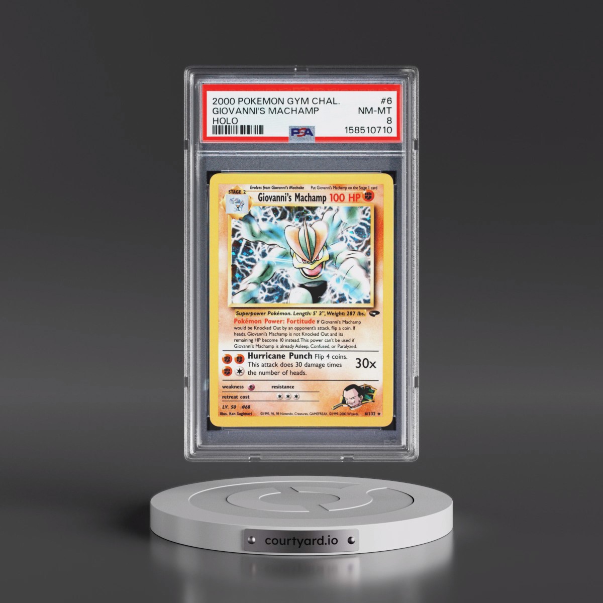 2000 Pokémon Gym Challenge #6 Giovanni's Machamp - Holo (PSA 8 NM-MT)