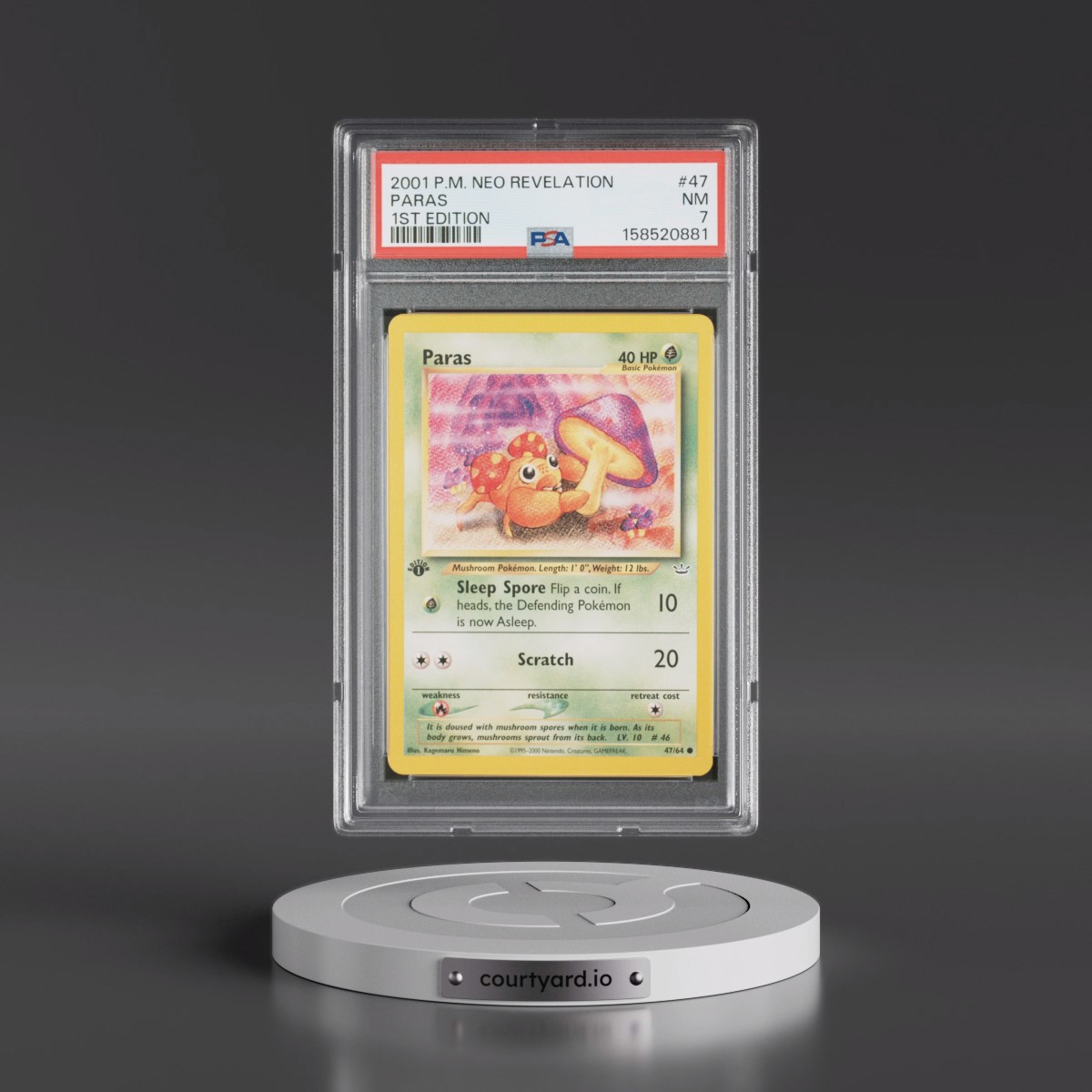 2001 Pokémon Neo Revelation #47 Paras - 1st Edition (PSA 7 NM)