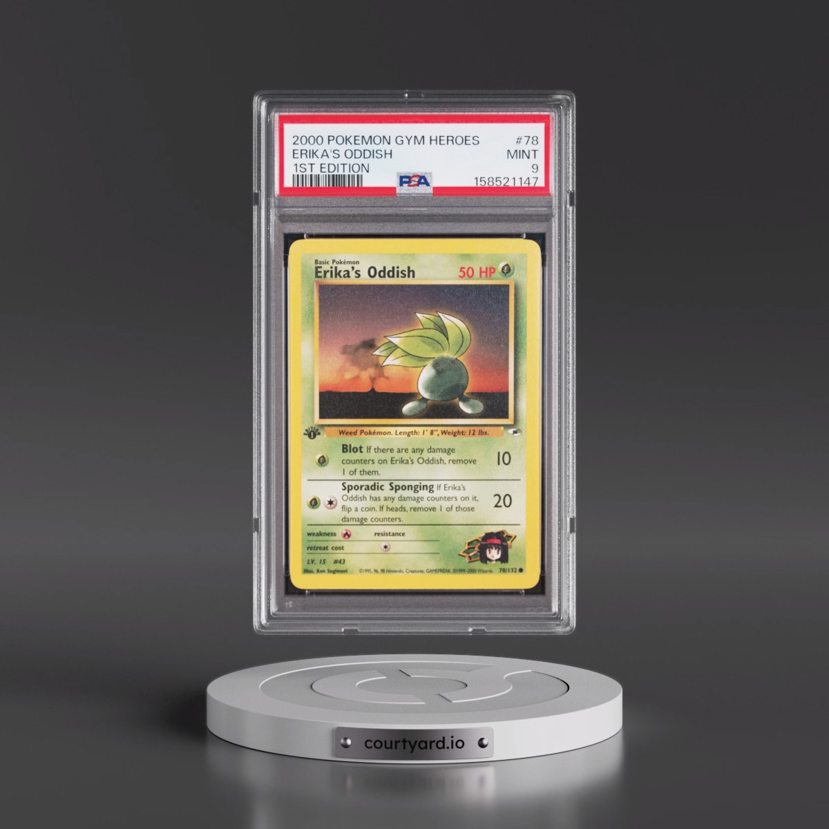 2000 Pokémon Gym Heroes #78 Erika's Oddish - 1st Edition (PSA 9 MINT)