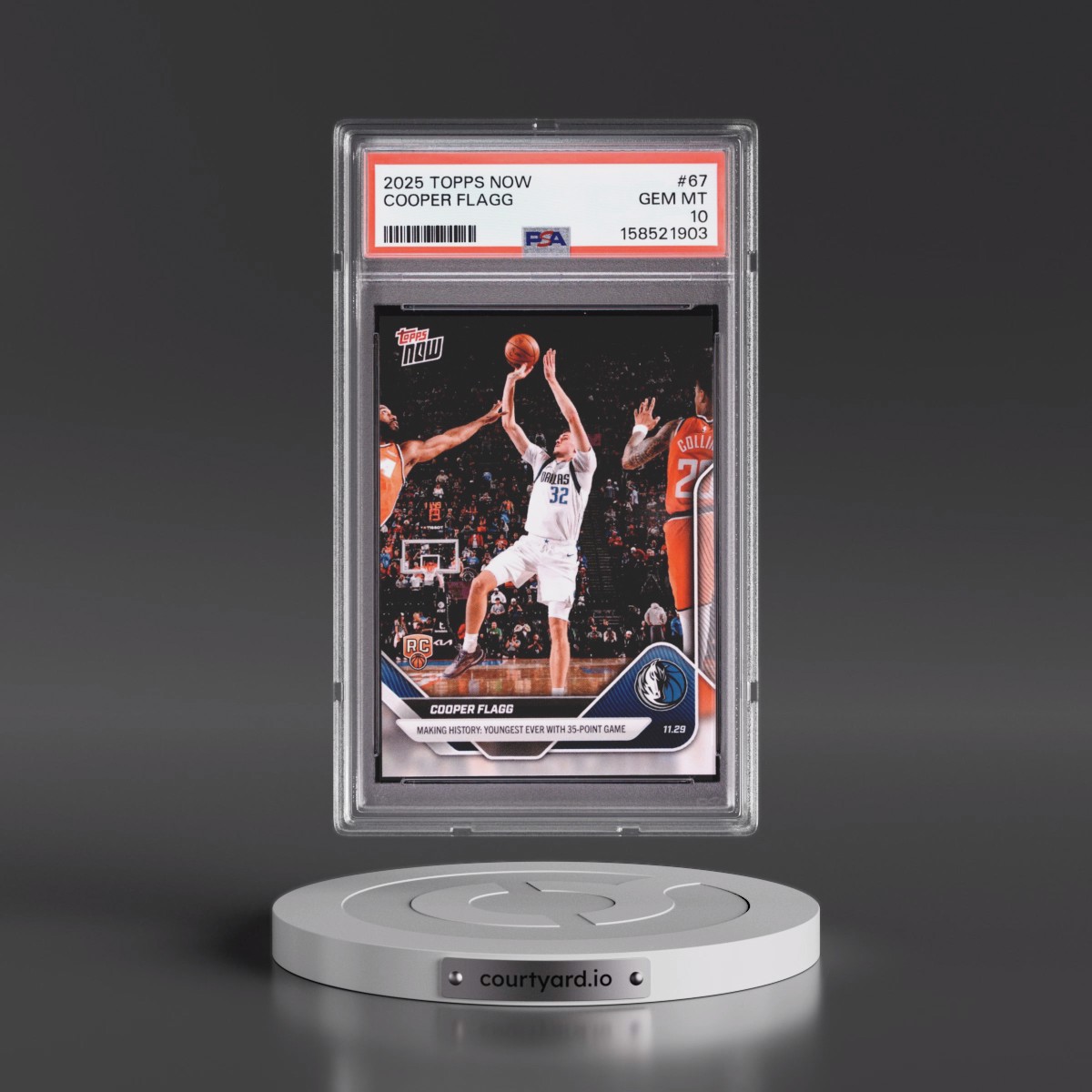 2025 Topps Now #67 Cooper Flagg (PSA 10 GEM MINT)