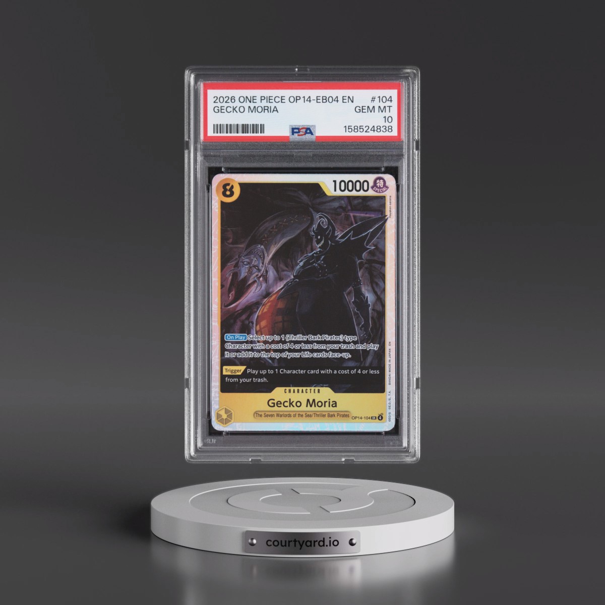 2026 One Piece OP14-EB04-the Azure Sea's Seven #104 Gecko Moria (PSA 10 GEM MINT)