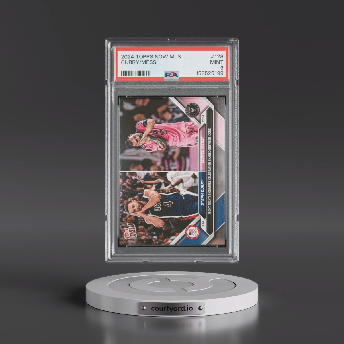 2024 Topps Now MLS #128 Lionel Messi/Steph Curry (PSA 9 MINT)