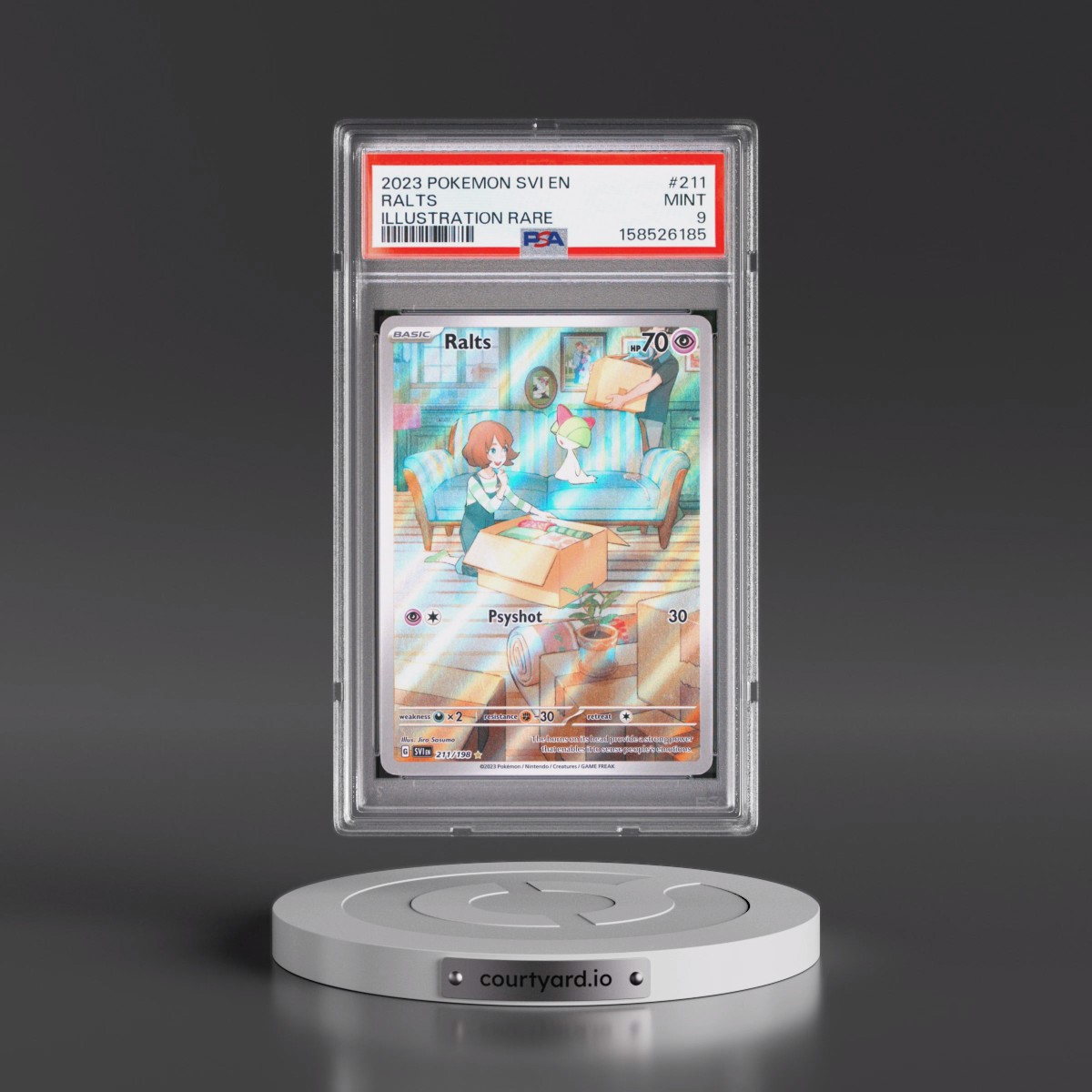 2023 Pokémon Svi EN-Scarlet & Violet #211 Ralts - Illustration Rare (PSA 9 MINT)