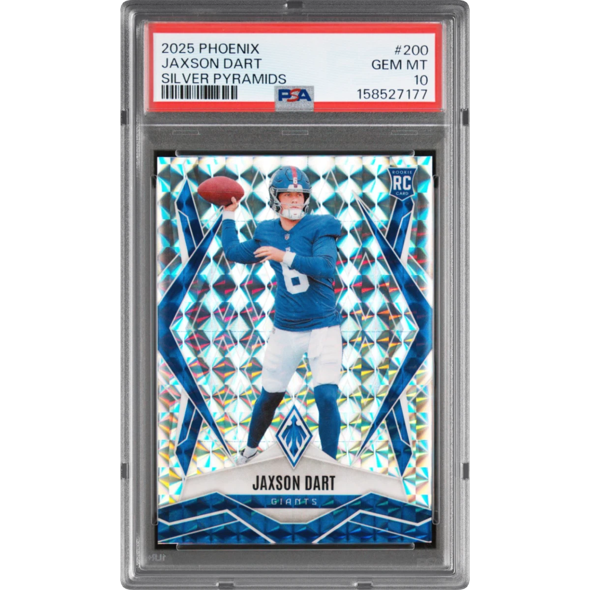 2025 Panini Phoenix #200 Jaxson Dart - Silver Pyramids (PSA 10 GEM MINT)