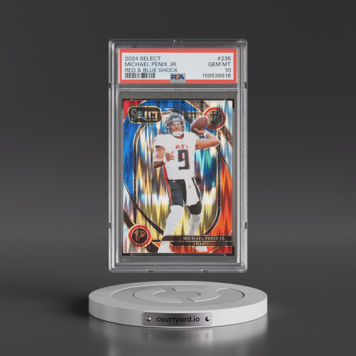 2024 Panini Select #235 Michael Penix Jr. - Red & Blue Shock (PSA 10 GEM MINT)