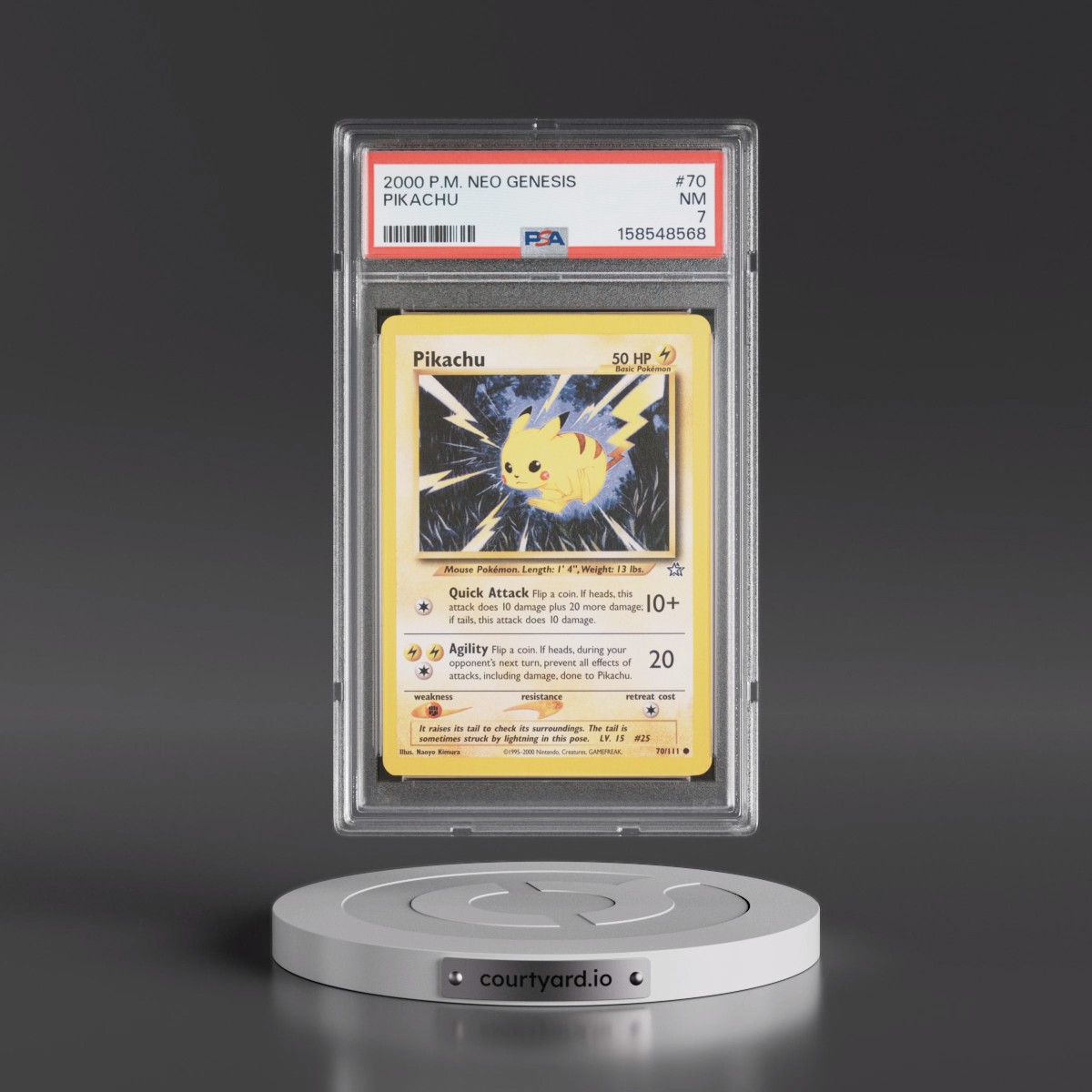 2000 Pokémon Neo Genesis #70 Pikachu (PSA 7 NM)