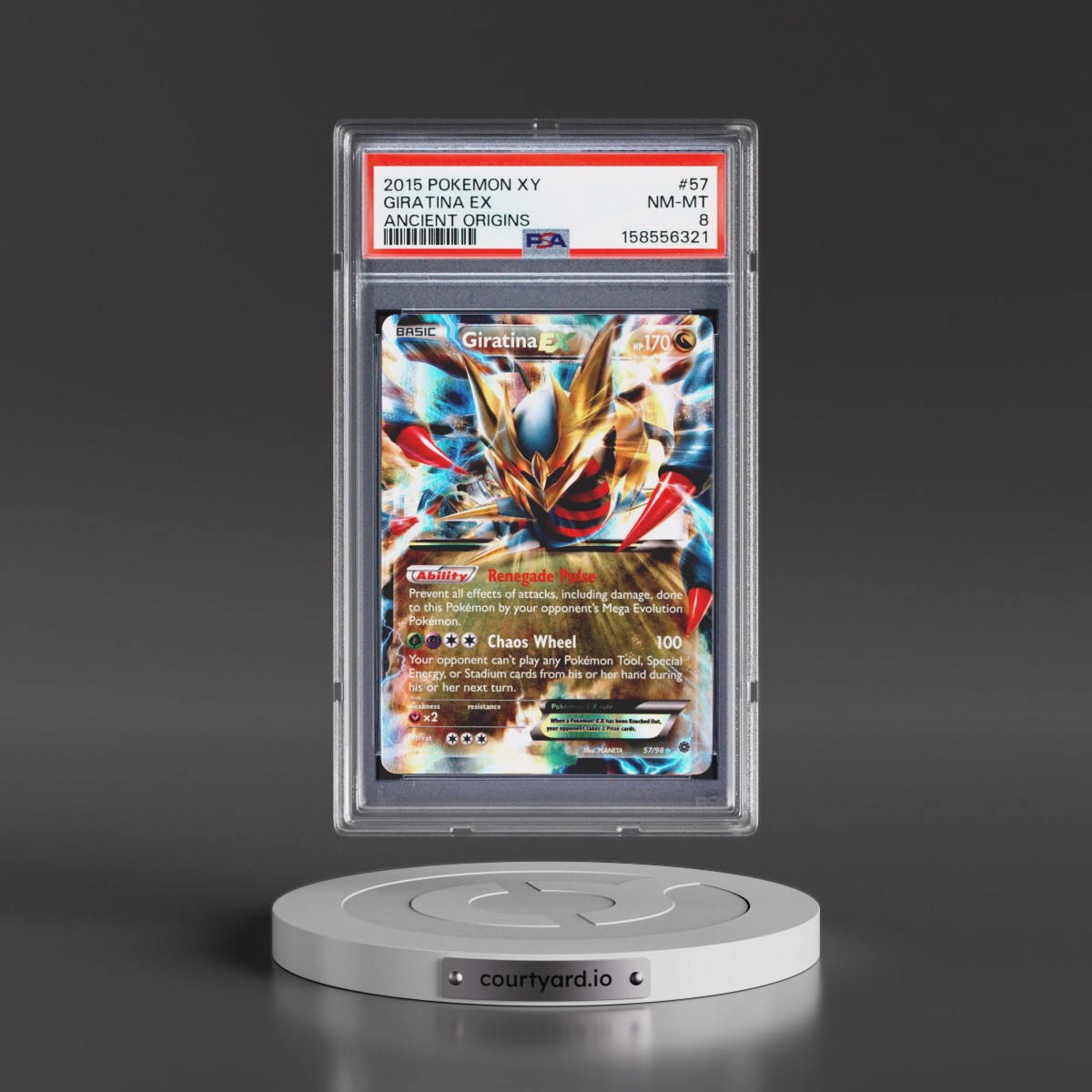 2015 Pokémon XY Ancient Origins #57 Giratina EX - Holo (PSA 8 NM-MT)