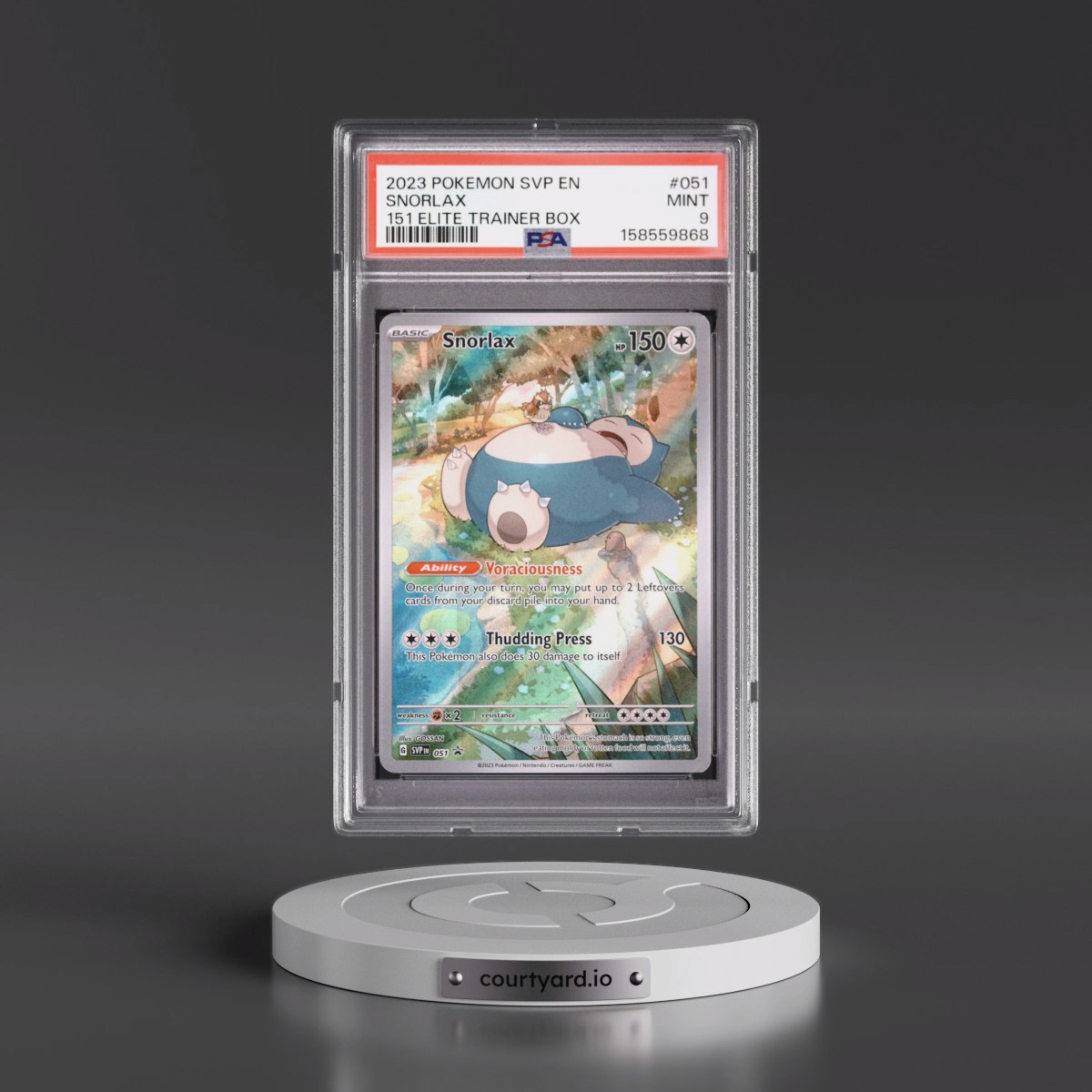 2023 Pokémon Svp EN-SV Black Star Promo #051 Snorlax - 151 Elite Trainer Box (PSA 9 MINT)