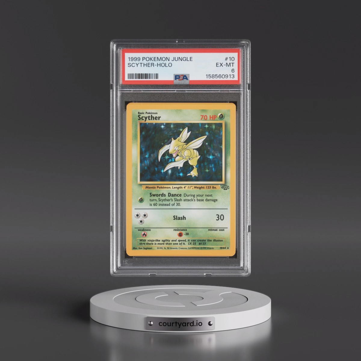 1999 Pokémon Jungle #10 Scyther - Holo (PSA 6 EX-MT)