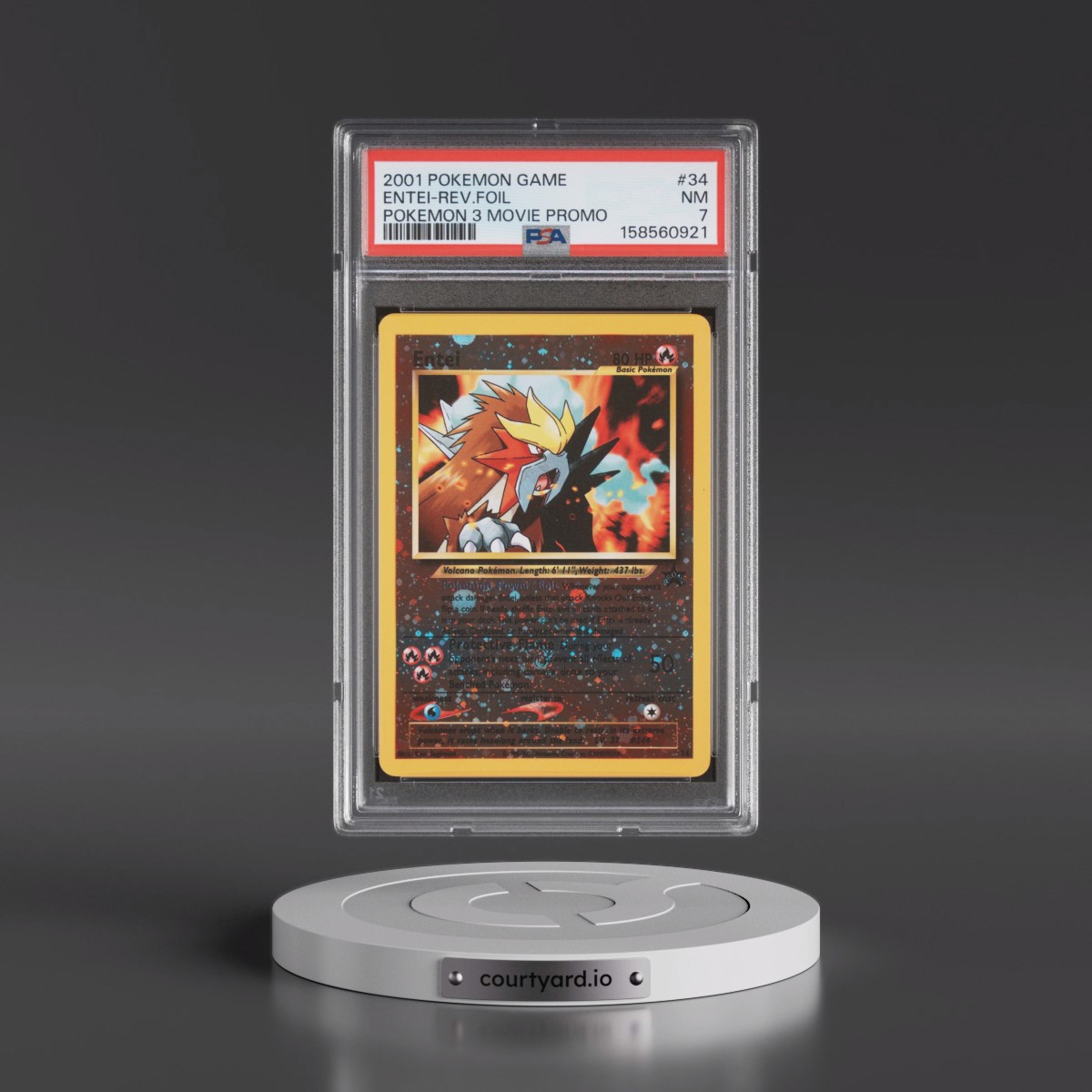 2001 Pokémon Game Movie #34 Entei - Reverse Foil Pokemon 3 Movie Promo (PSA 7 NM)