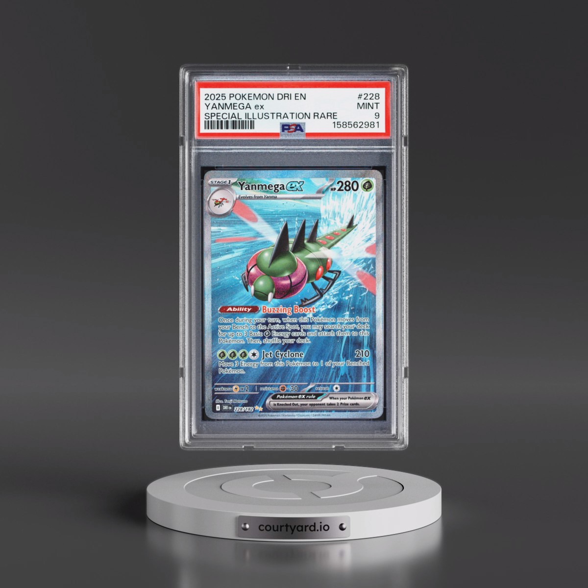 2025 Pokémon Dri EN-Destined Rivals #228 Yanmega EX - Holo Special Illustration Rare (PSA 9 MINT)