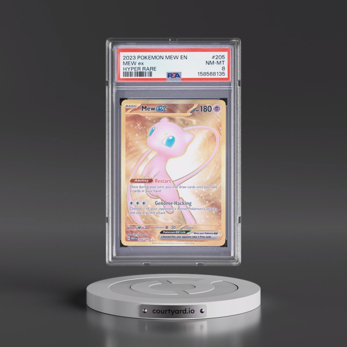 2023 Pokémon Mew EN-151 #205 Mew EX - Holo Hyper Rare (PSA 8 NM-MT)