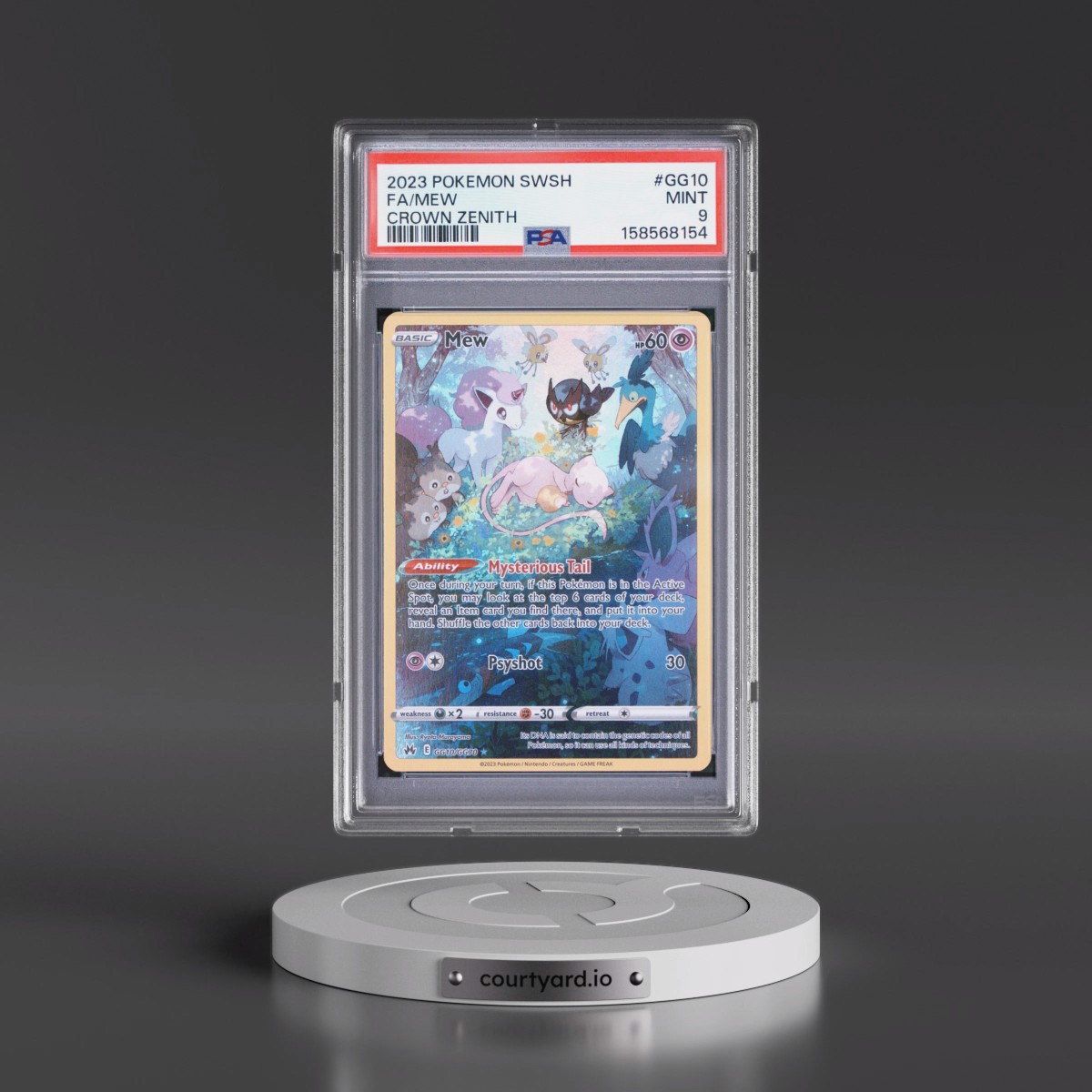 2023 Pokémon Sword and Shield Crown Zenith #GG10 Mew - Full Art (PSA 9 MINT)