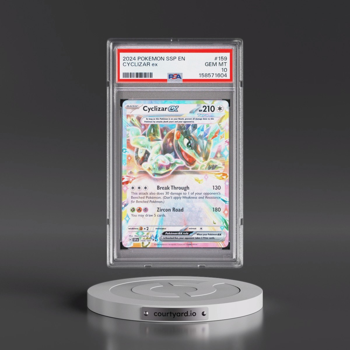 2024 Pokémon Ssp EN-Surging Sparks #159 Cyclizar EX - Holo (PSA 10 GEM MINT)