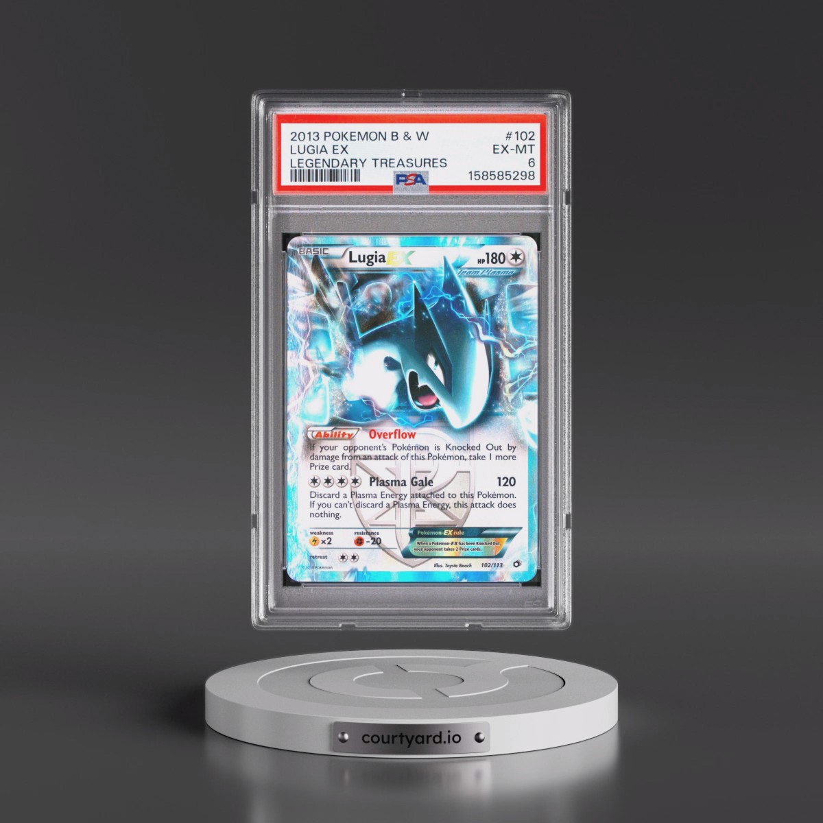 2013 Pokémon Black & White Legendary Treasures #102 Lugia EX - Holo (PSA 6 EX-MT)