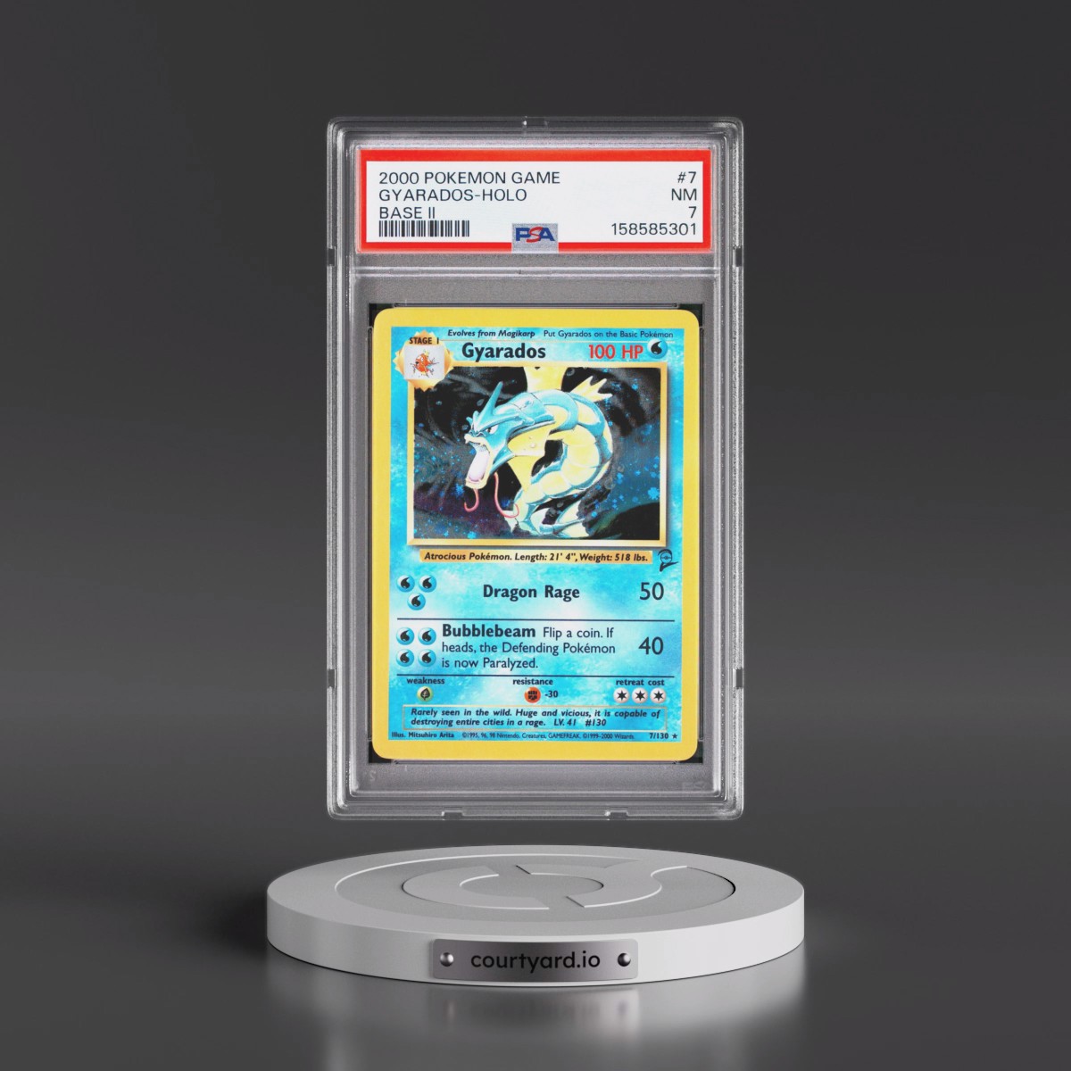 2000 Pokémon Game Base II #7 Gyarados - Holo (PSA 7 NM)
