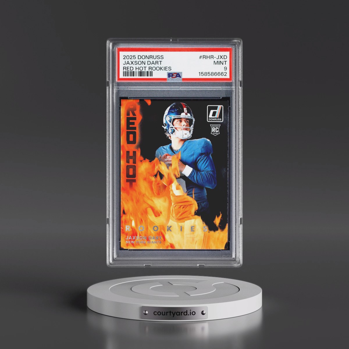 2025 Panini Donruss Red Hot Rookies #RHR-JXD Jaxson Dart (PSA 9 MINT)