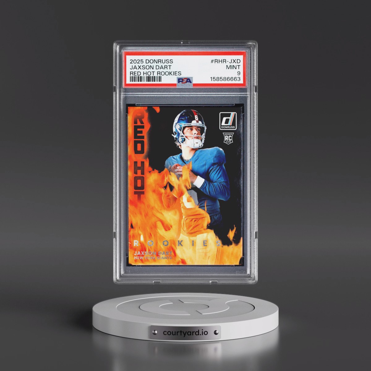 2025 Panini Donruss Red Hot Rookies #RHR-JXD Jaxson Dart (PSA 9 MINT)