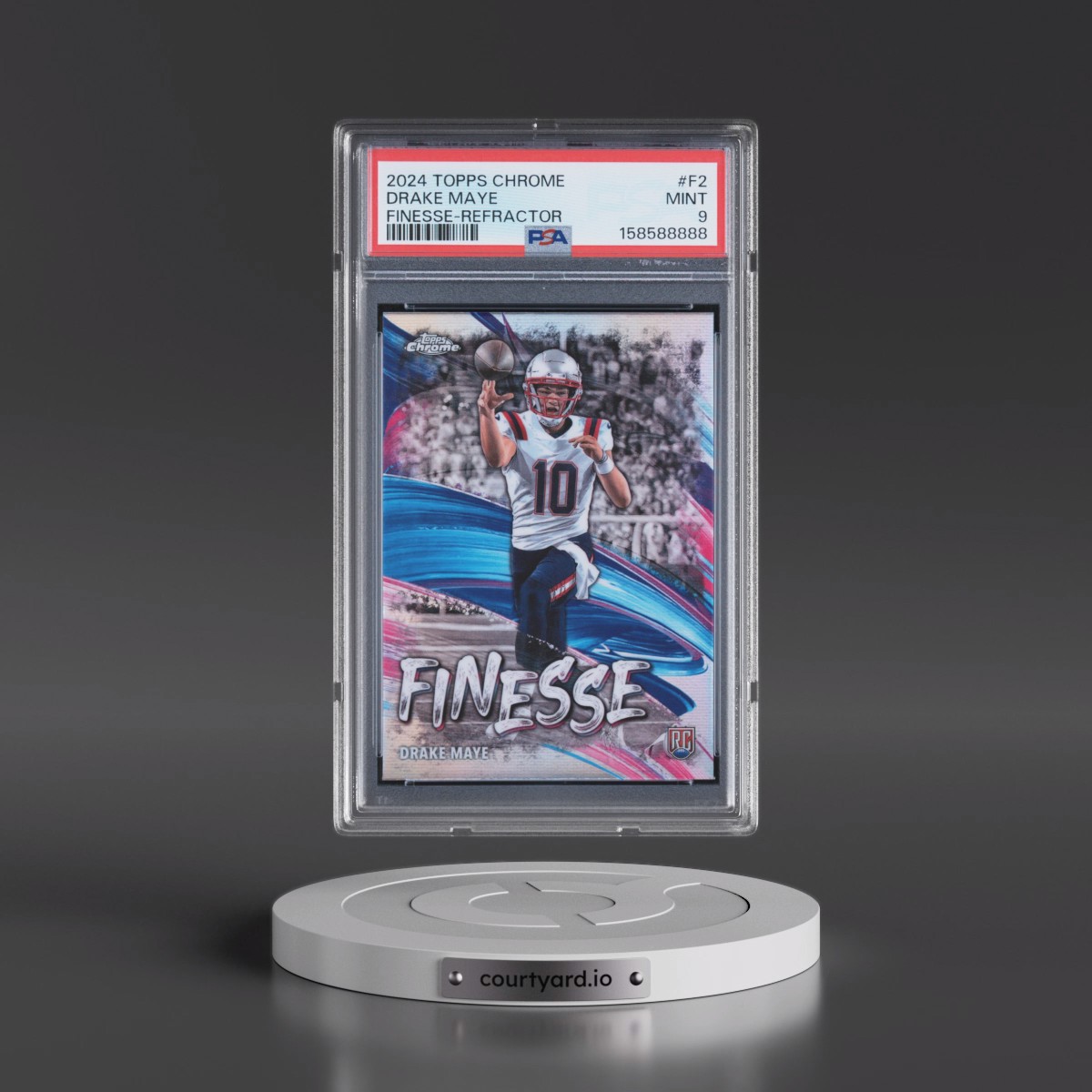 2024 Topps Chrome Finesse #F2 Drake Maye - Refractor (PSA 9 MINT)