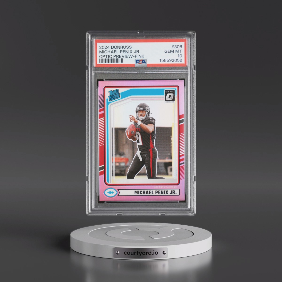2024 Panini Donruss #308 Michael Penix Jr. - Optic Preview-Pink (PSA 10 GEM MINT)