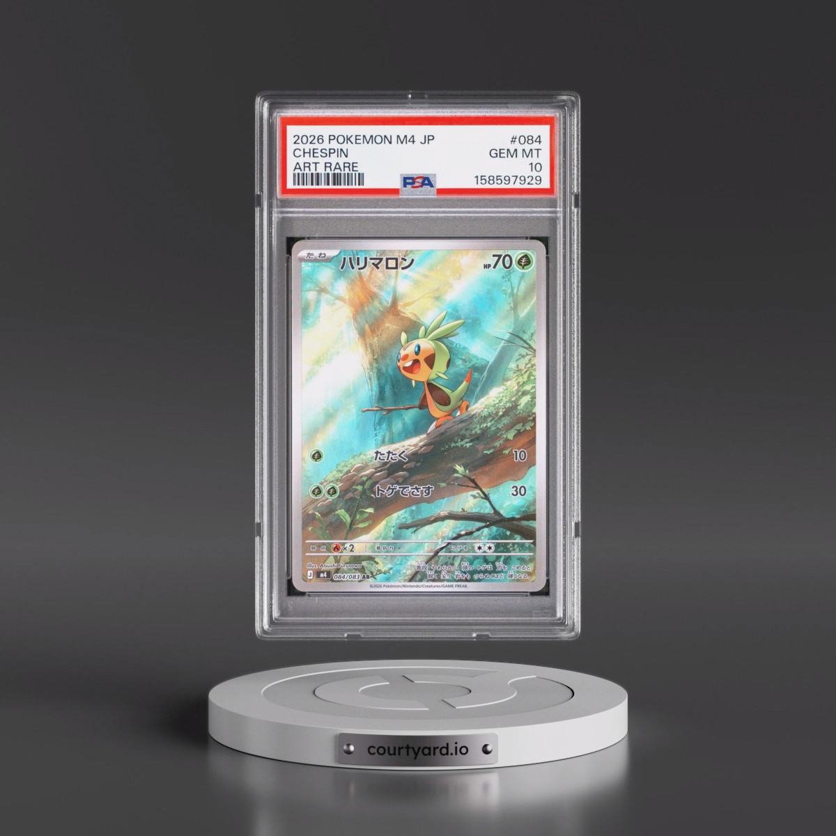 2026 Pokémon M4-Ninja Spinner #084 Chespin - Art Rare (PSA 10 GEM MINT)