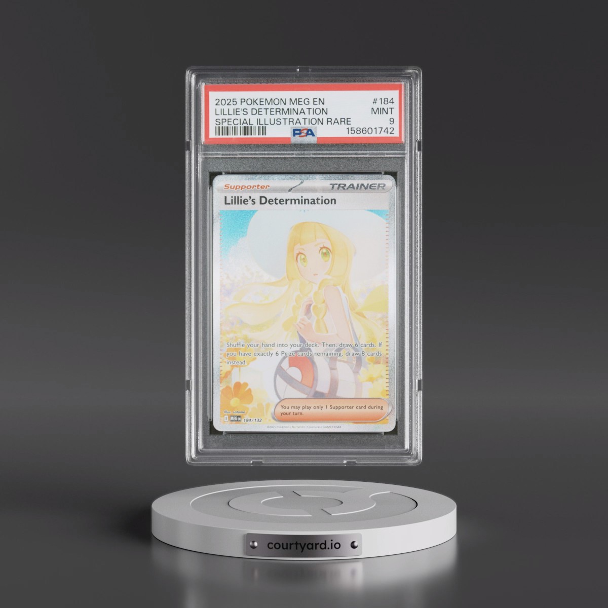 2025 Pokémon Meg EN-Mega Evolution #184 Lillie's Determination - Special Illustration Rare (PSA 9 MINT)