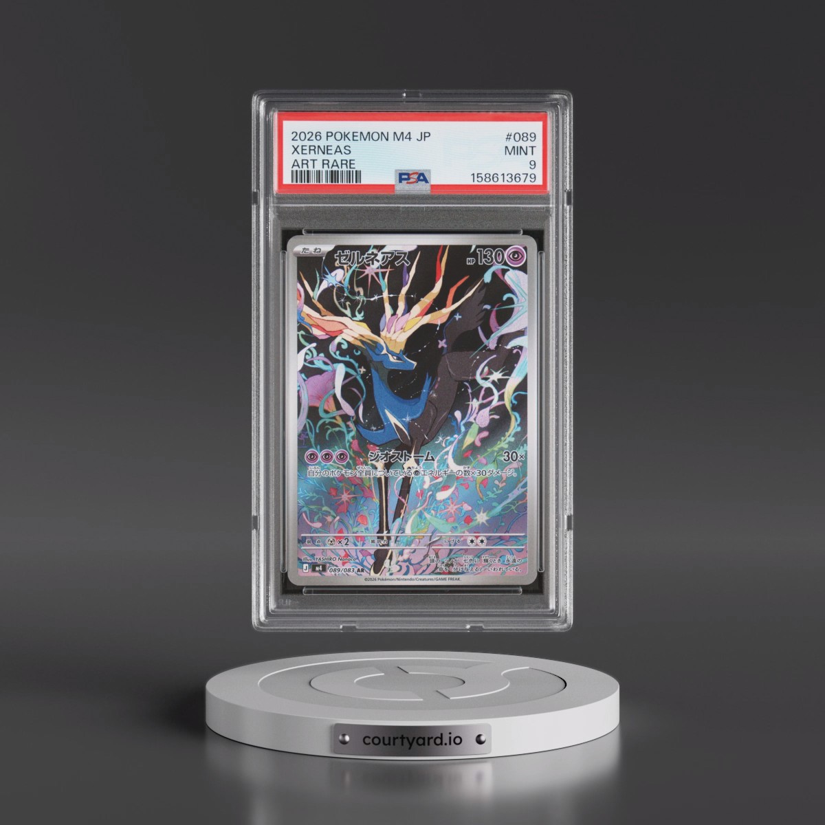 2026 Pokémon M4-Ninja Spinner #089 Xerneas - Art Rare (PSA 9 MINT)