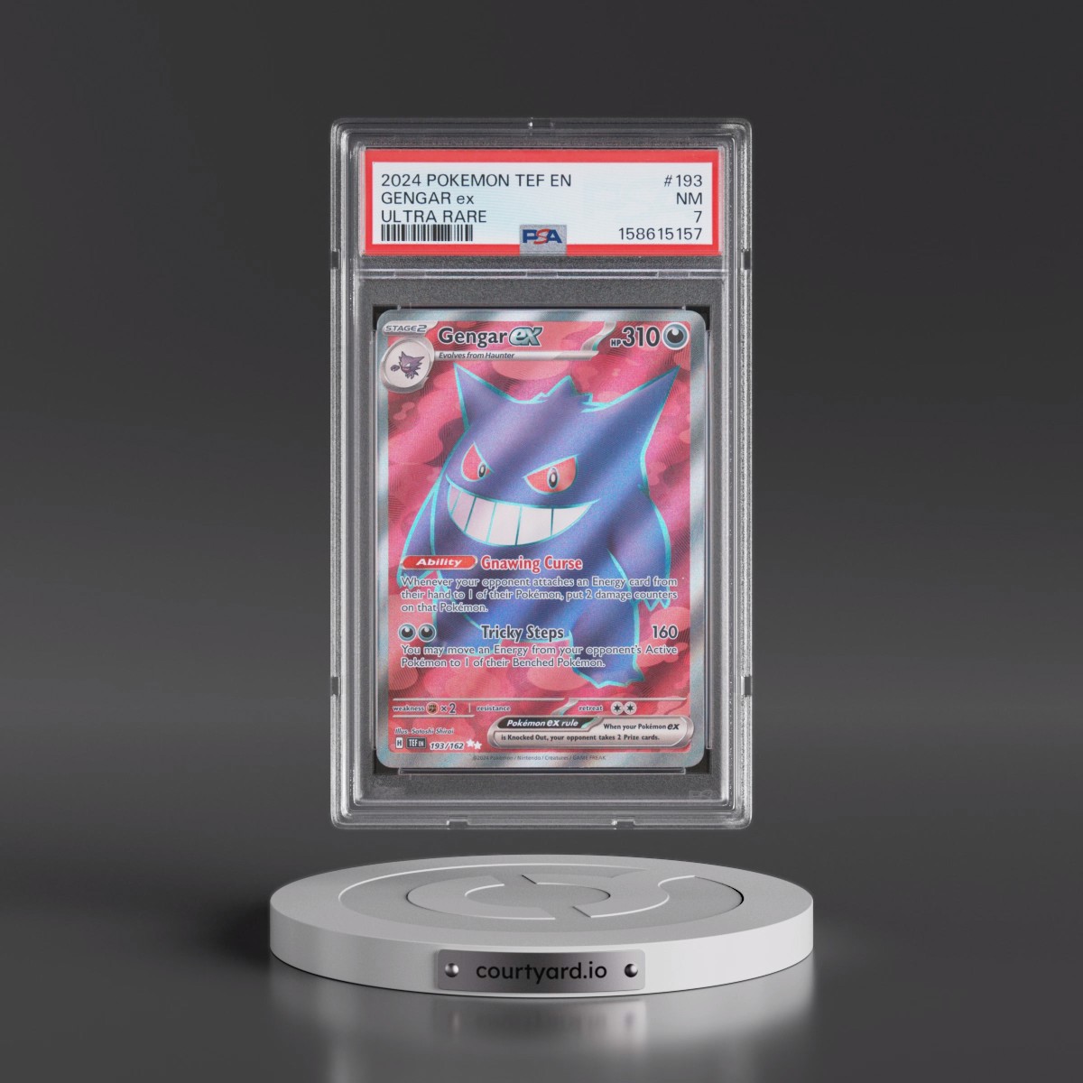 2024 Pokémon Tef EN-Temporal Forces #193 Gengar EX - Holo Ultra Rare (PSA 7 NM)