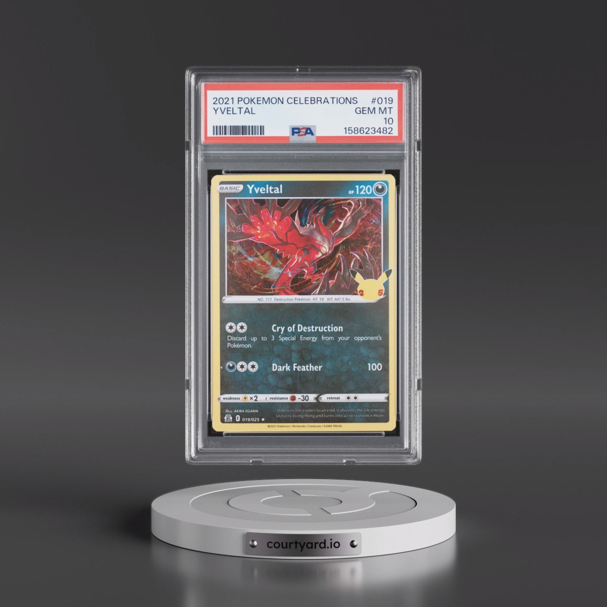2021 Pokémon Celebrations #019 Yveltal (PSA 10 GEM MINT)