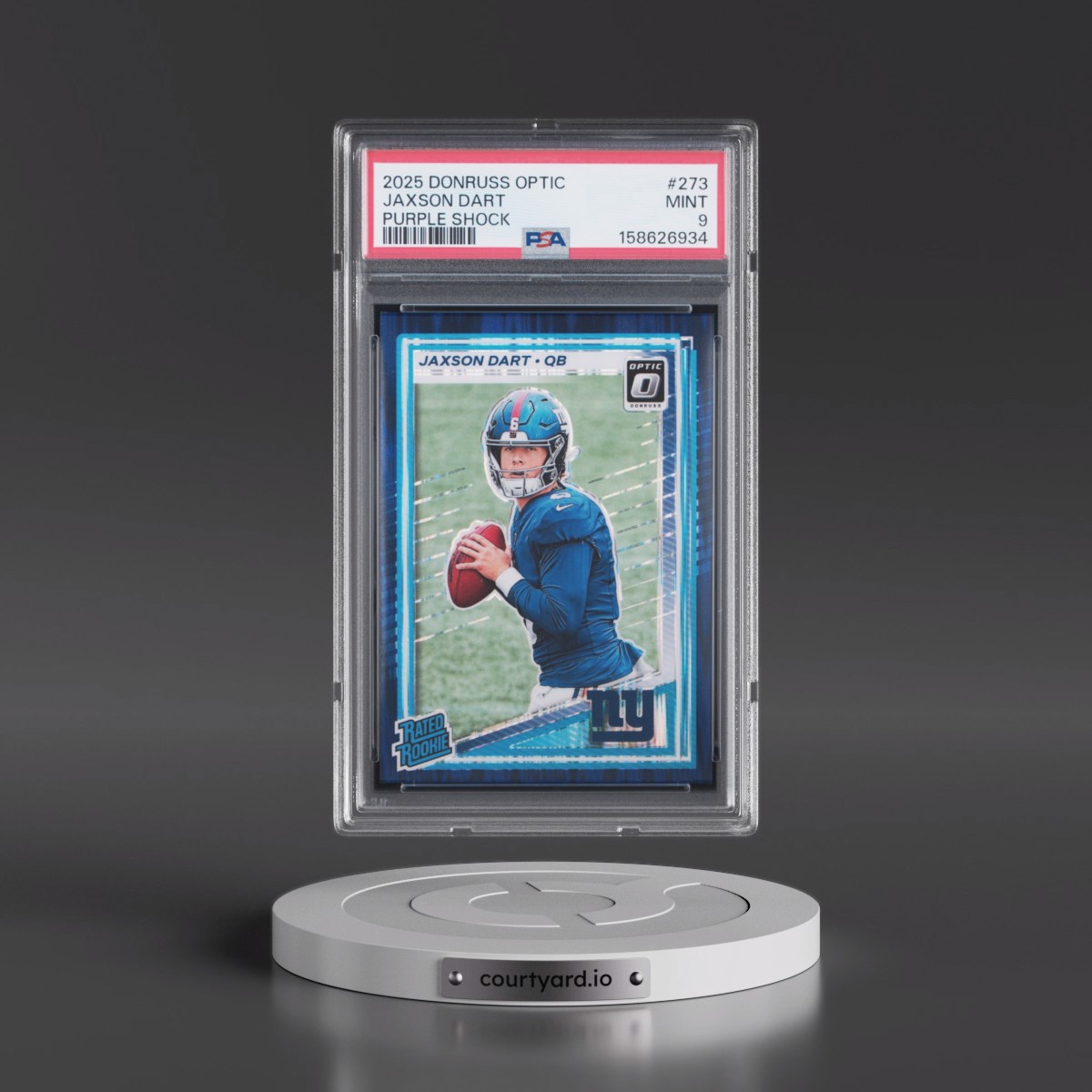 2025 Panini Donruss Optic #273 Jaxson Dart - Purple Shock (PSA 9 MINT)