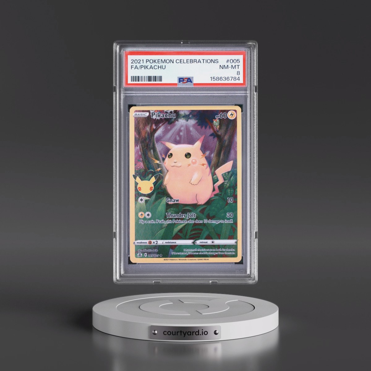 2021 Pokémon Celebrations #005 Pikachu - Full Art (PSA 8 NM-MT)