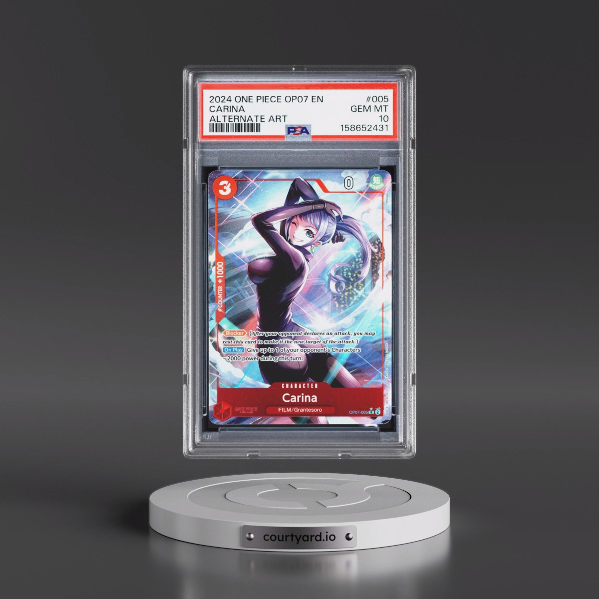 2024 One Piece OP07-500 Years in the Future #005 Carina - Alternate Art (PSA 10 GEM MINT)