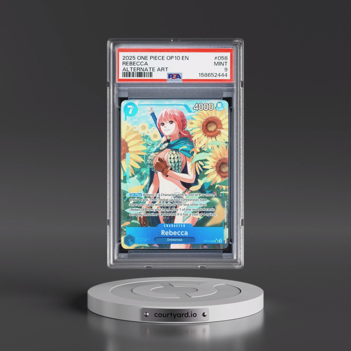 2025 One Piece OP10-Royal Blood #058 Rebecca - Alternate Art (PSA 9 MINT)