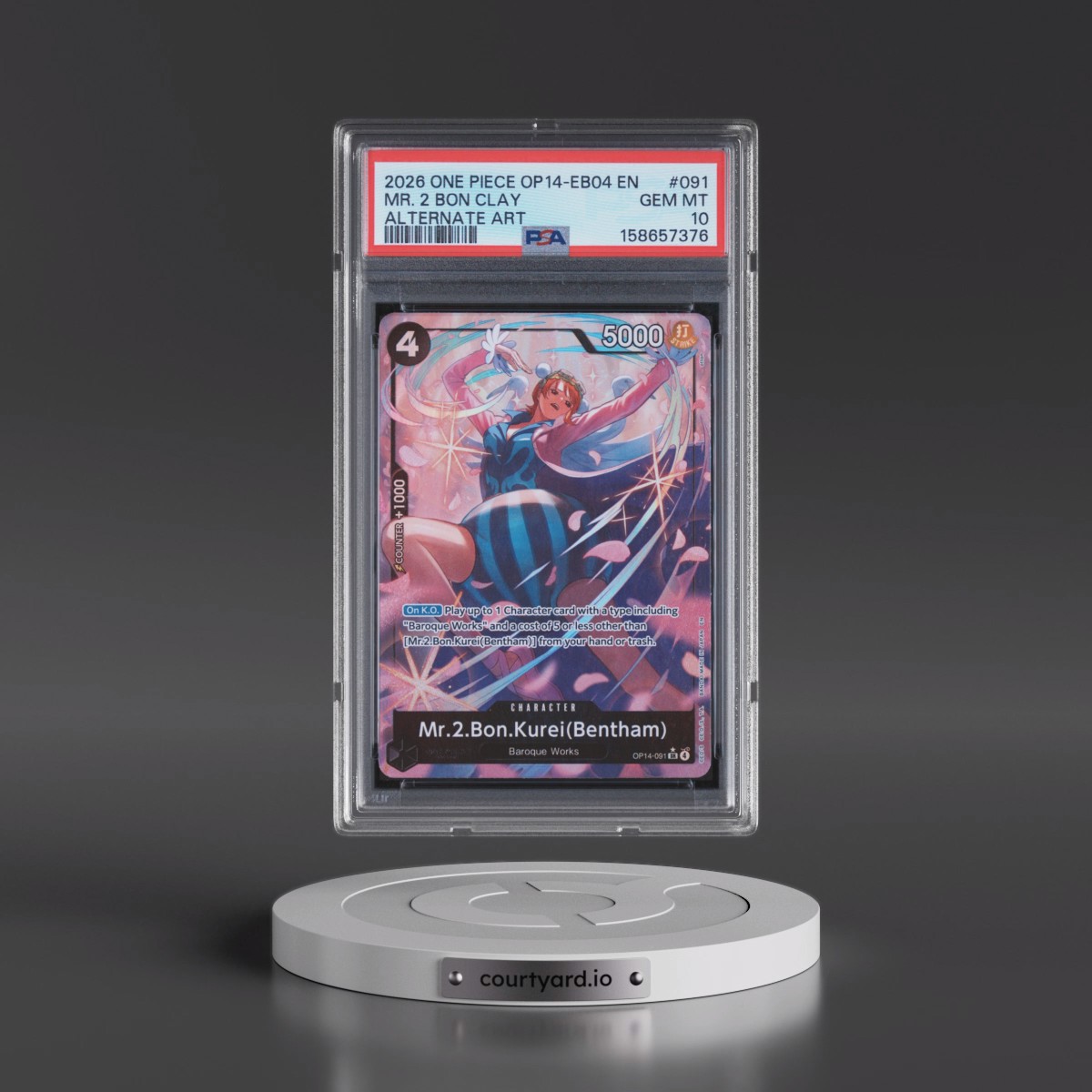 2026 One Piece OP14-EB04-the Azure Sea's Seven #091 Mr. 2 Bon Clay - Alternate Art (PSA 10 GEM MINT)