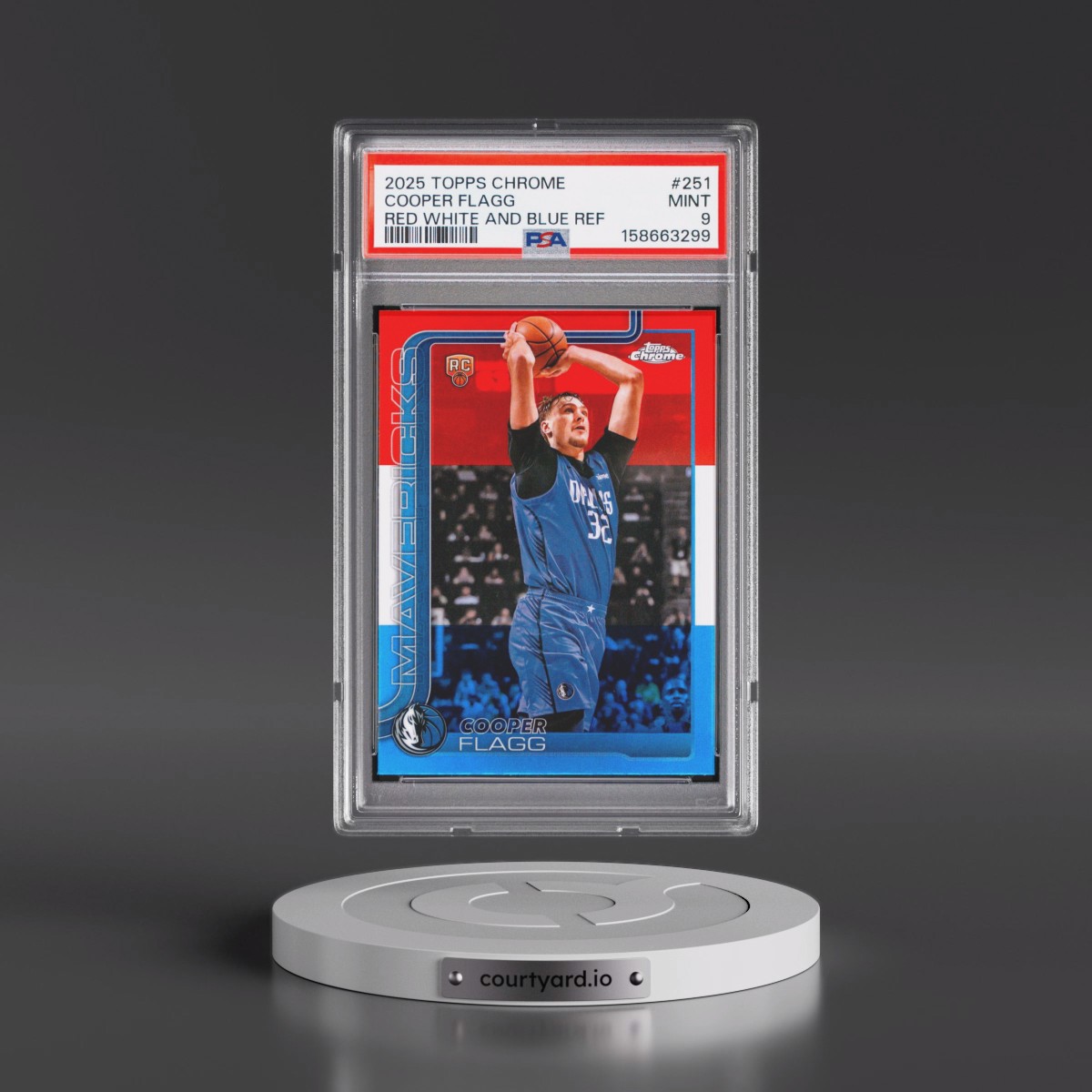 2025 Topps Chrome #251 Cooper Flagg - Red White and Blue Refractor (PSA 9 MINT)