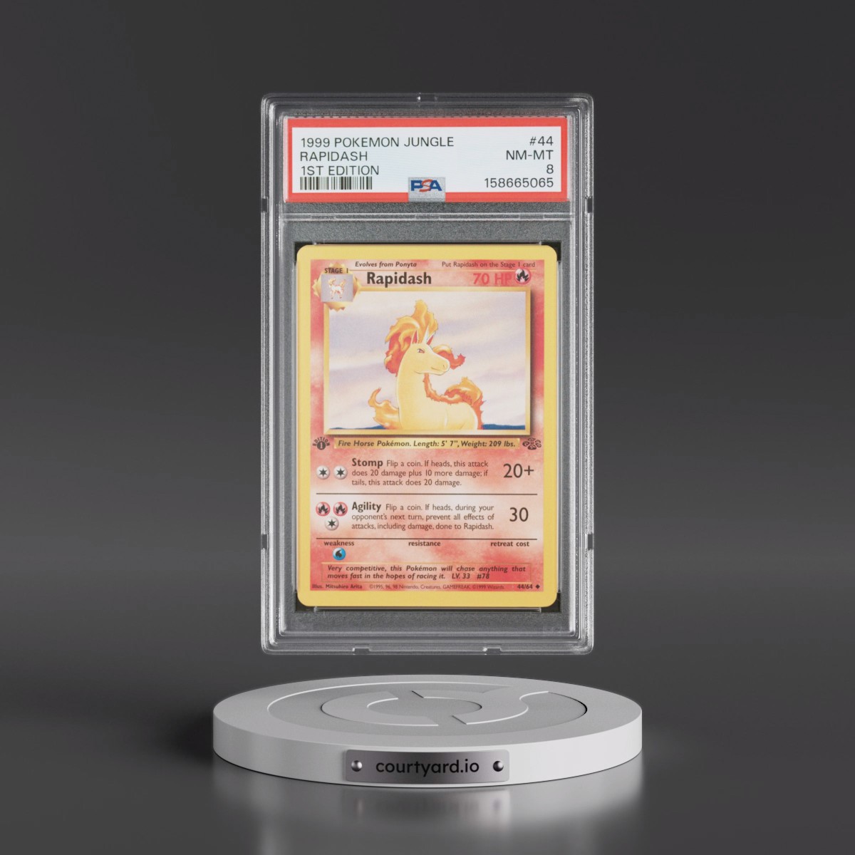 1999 Pokémon Jungle #44 Rapidash - 1st Edition (PSA 8 NM-MT)