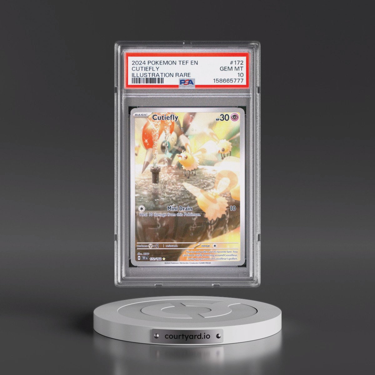 2024 Pokémon Tef EN-Temporal Forces #172 Cutiefly - Illustration Rare (PSA 10 GEM MINT)