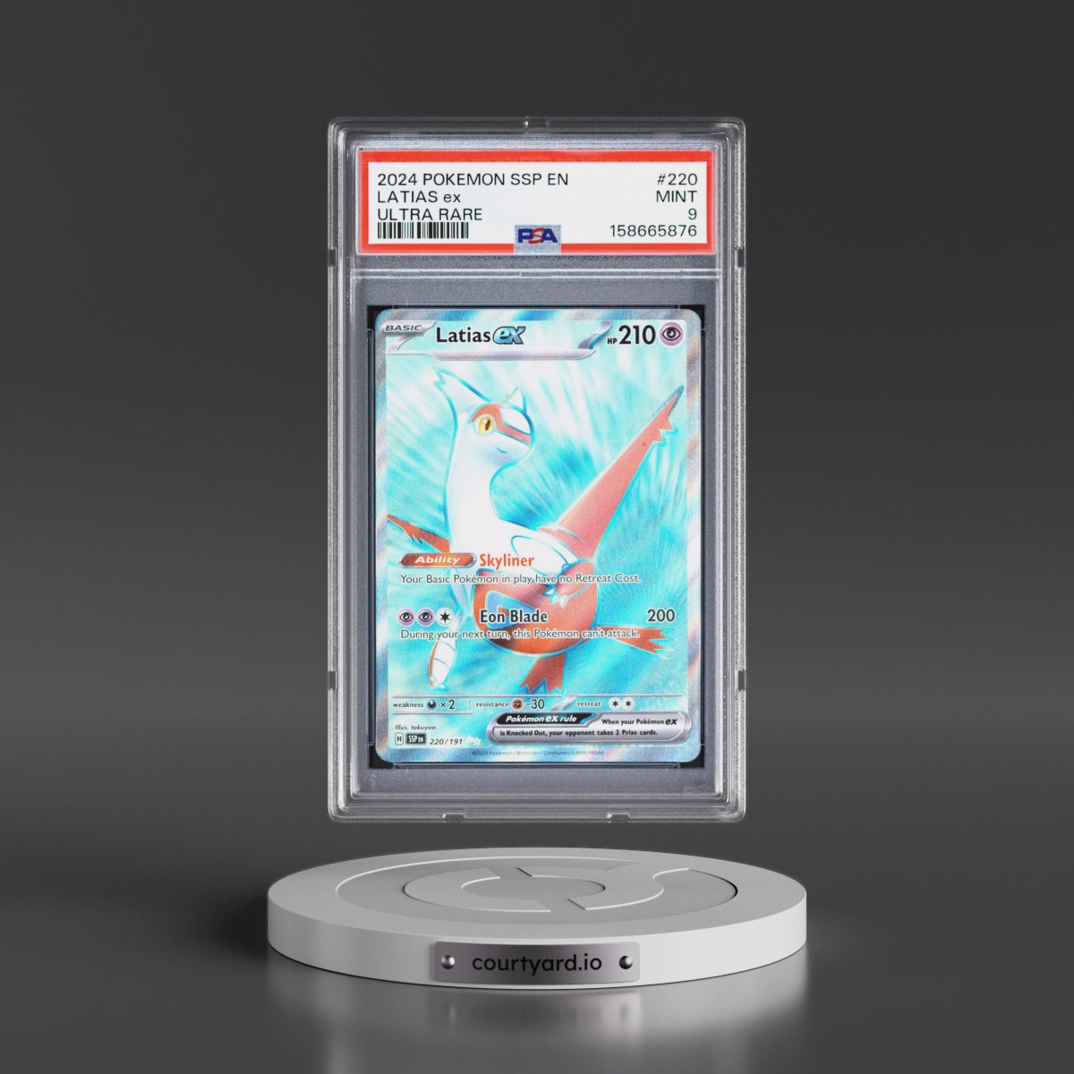2024 Pokémon Ssp EN-Surging Sparks #220 Latias EX - Holo Ultra Rare (PSA 9 MINT)