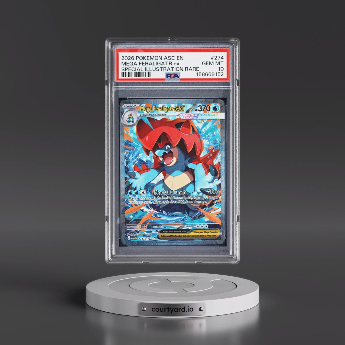 2026 Pokémon Asc EN-Ascended Heroes Mega Feraligatr EX - Holo Special Illustration Rare #274 PSA 10