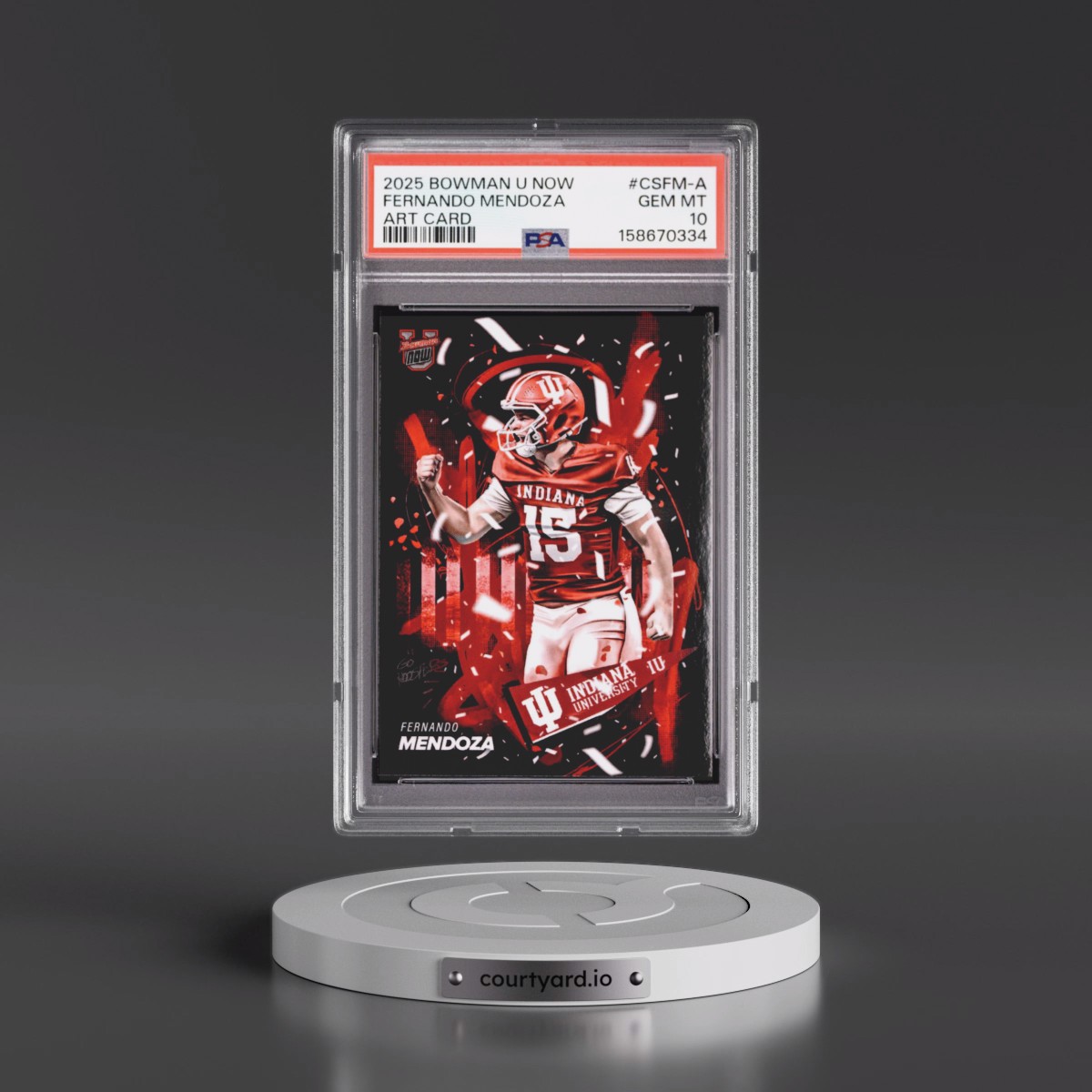 2025 Bowman U Now Art Card #CSFM-A Fernando Mendoza (PSA 10 GEM MINT)