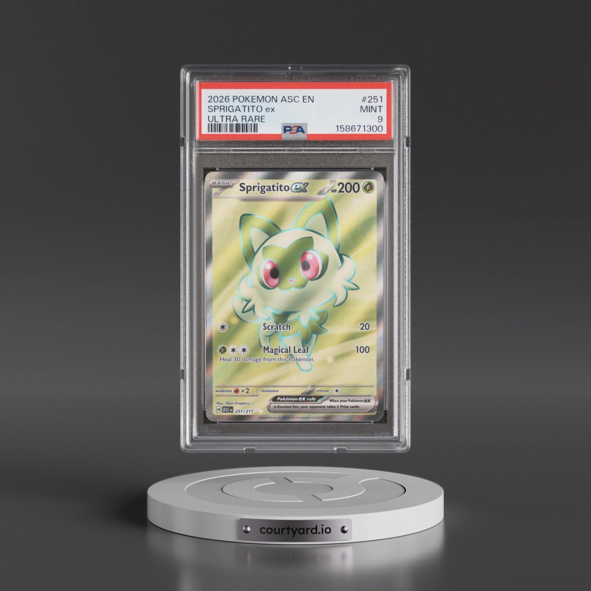 2026 Pokémon Asc EN-Ascended Heroes #251 Sprigatito EX - Holo Ultra Rare (PSA 9 MINT)