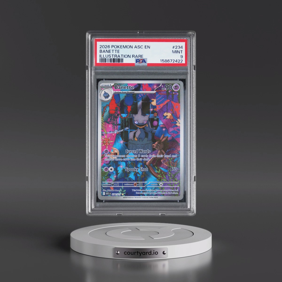 2026 Pokémon Asc EN-Ascended Heroes #234 Banette - Illustration Rare (PSA 9 MINT)