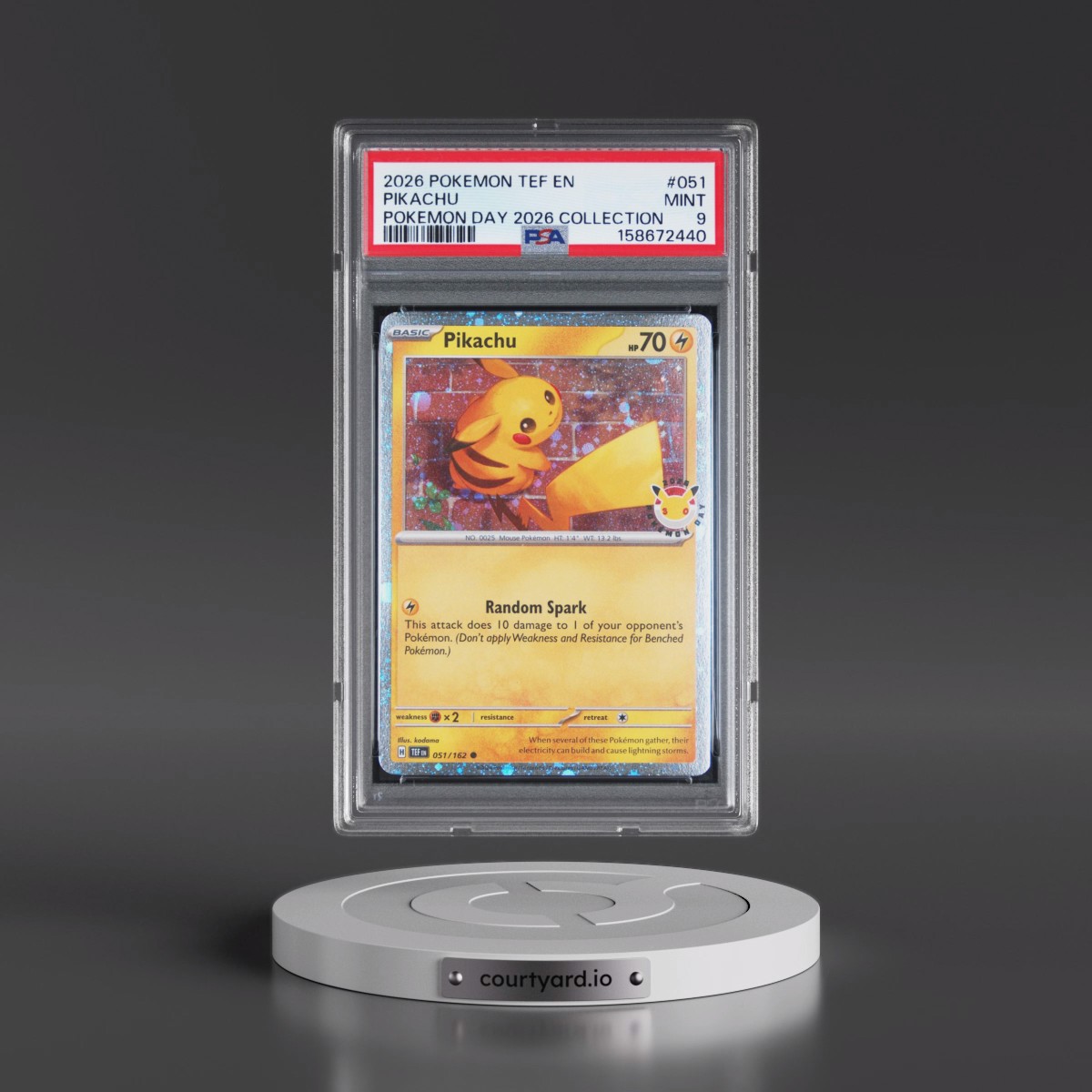 2026 Pokémon Tef EN-Temporal Forces #051 Pikachu - Pokemon Day 2026 Collection (PSA 9 MINT)