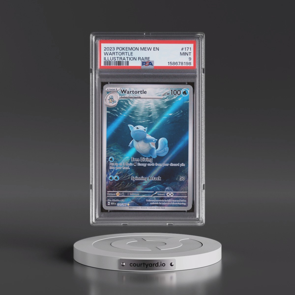2023 Pokémon Mew EN-151 #171 Wartortle - Illustration Rare (PSA 9 MINT)