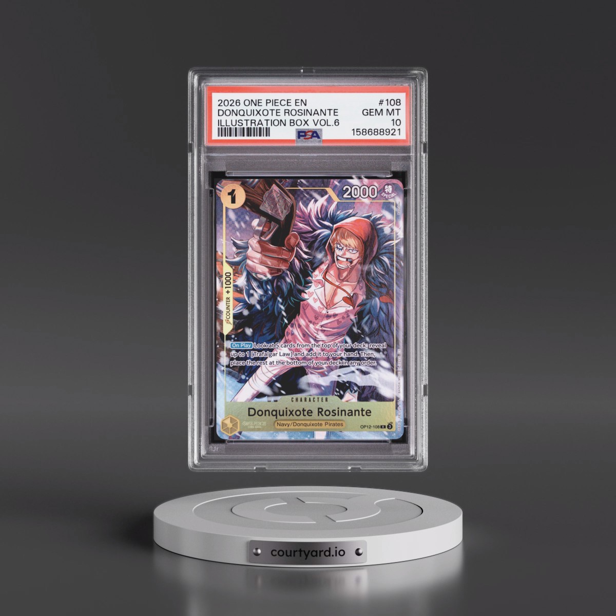 2026 One Piece Promos #108 Donquixote Rosinante - Illustration Box Vol.6 (PSA 10 GEM MINT)