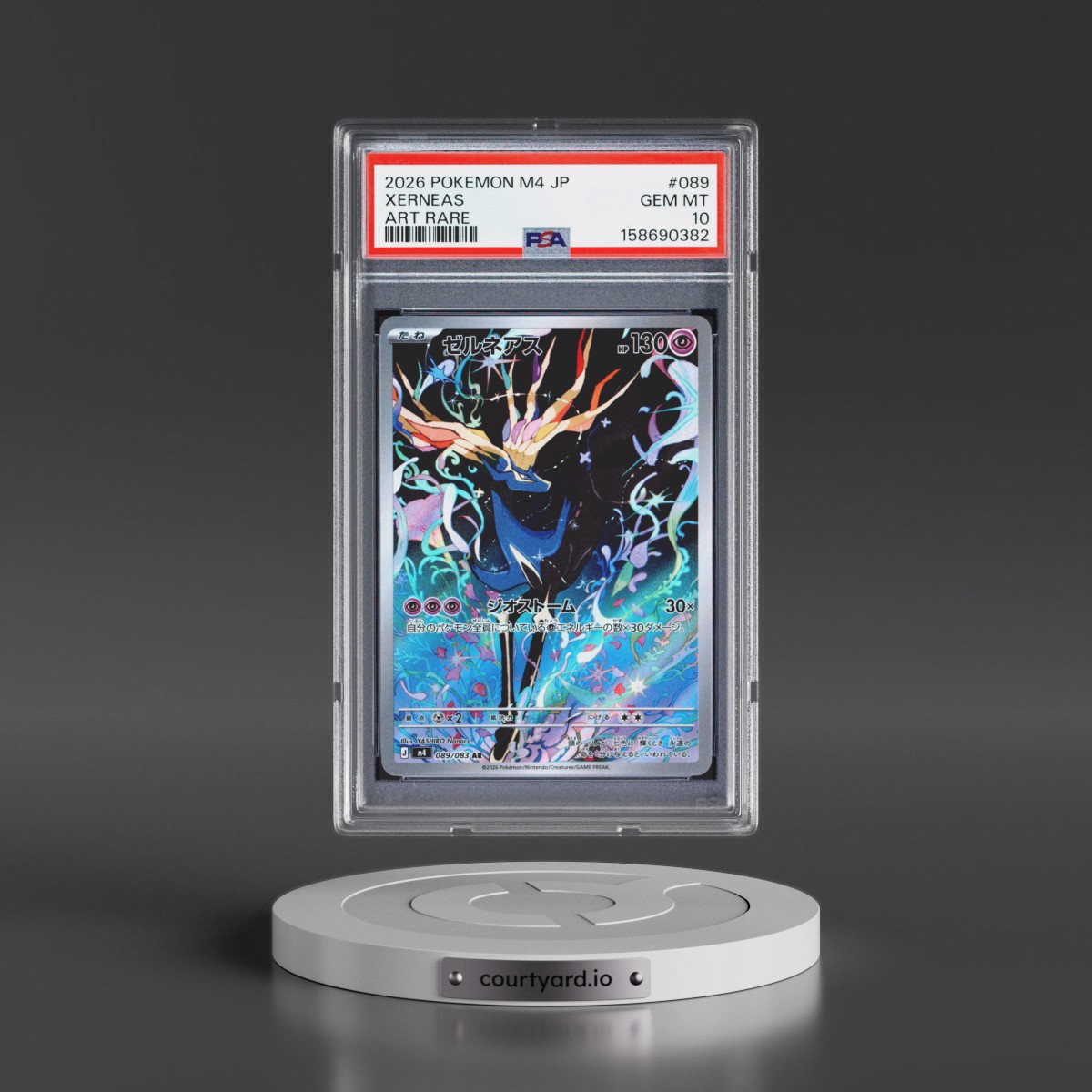 2026 Pokémon M4-Ninja Spinner #089 Xerneas - Art Rare (PSA 10 GEM MINT)