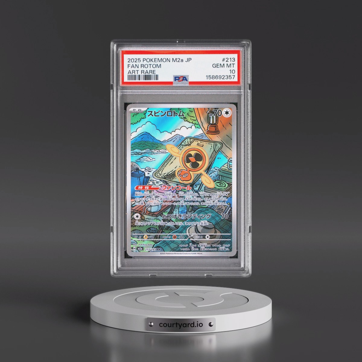 2025 Pokémon M2a-Mega Dream EX #213 Fan Rotom - Art Rare (PSA 10 GEM MINT)