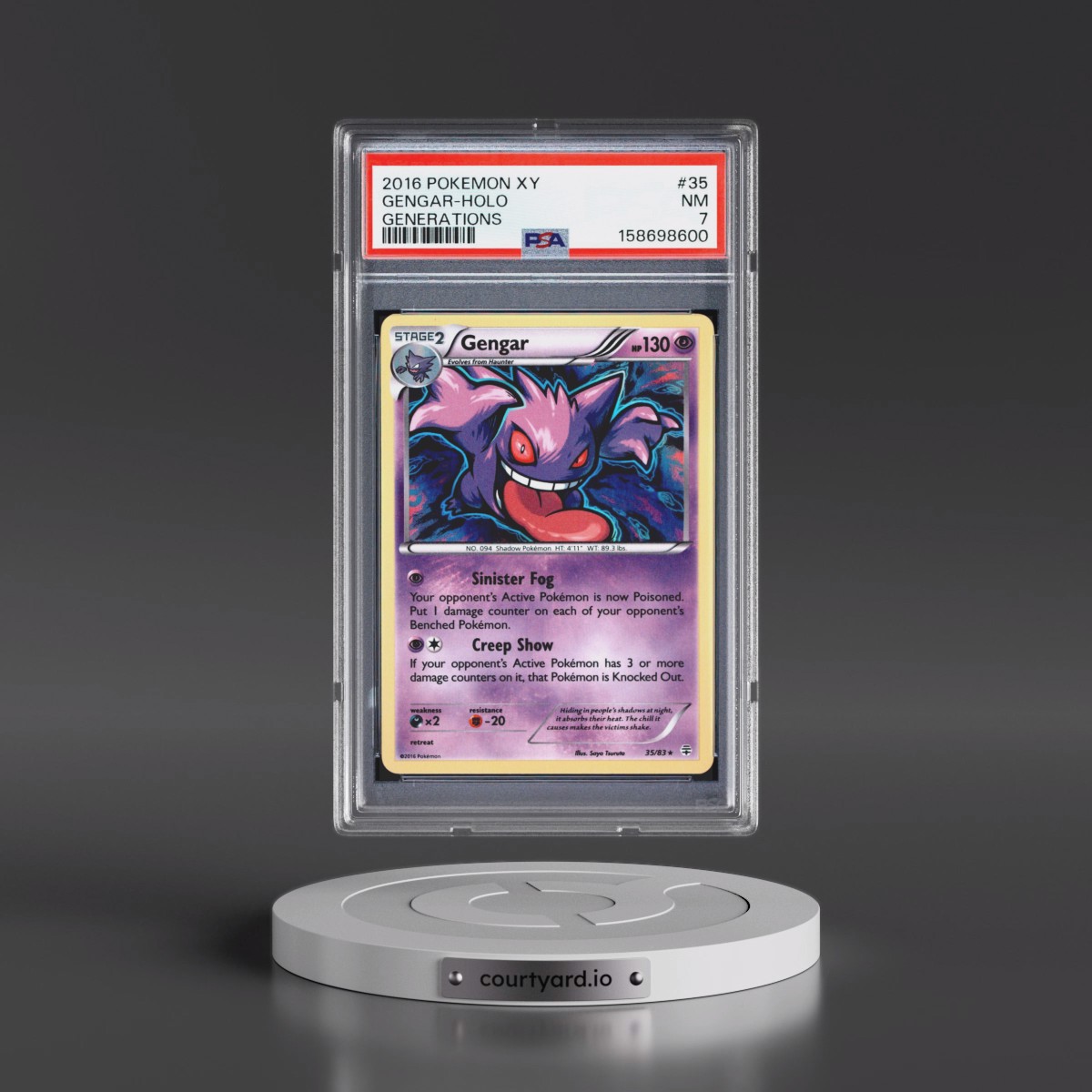 2016 Pokémon XY Generations #35 Gengar - Holo (PSA 7 NM)