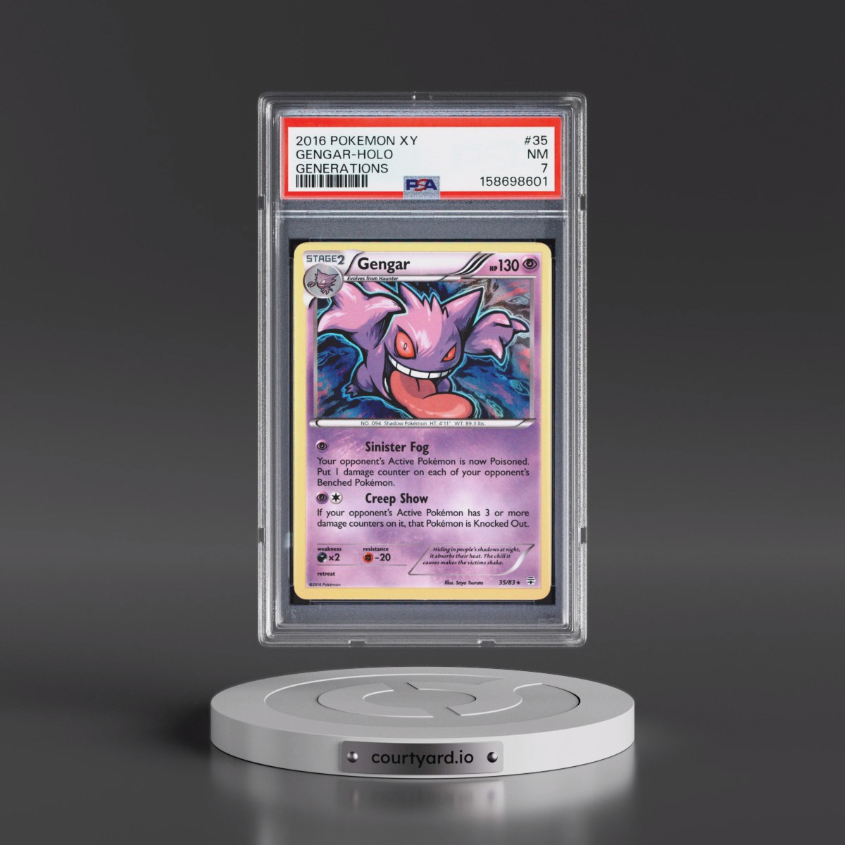 2016 Pokémon XY Generations #35 Gengar - Holo (PSA 7 NM)