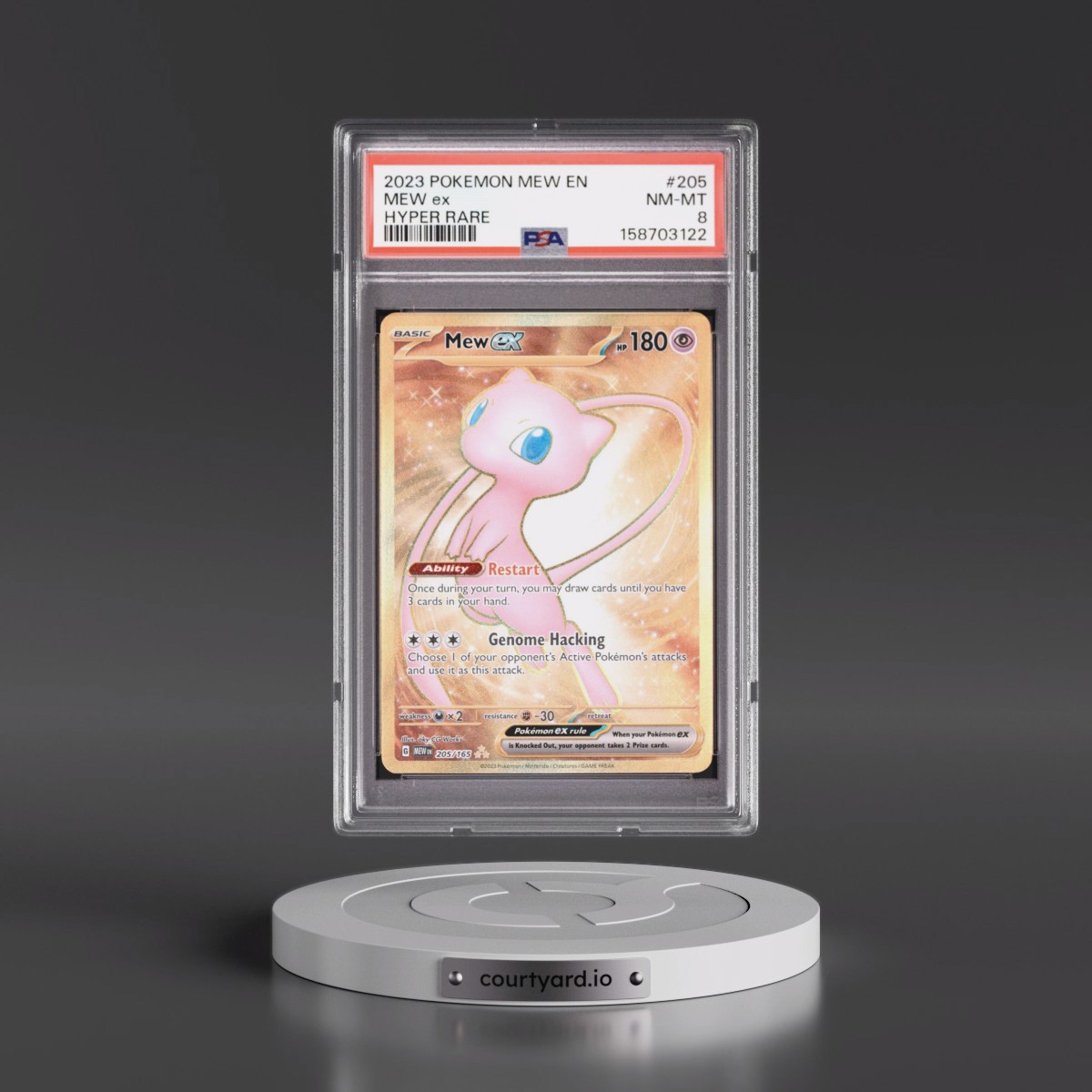 2023 Pokémon Mew EN-151 #205 Mew EX - Holo Hyper Rare (PSA 8 NM-MT)